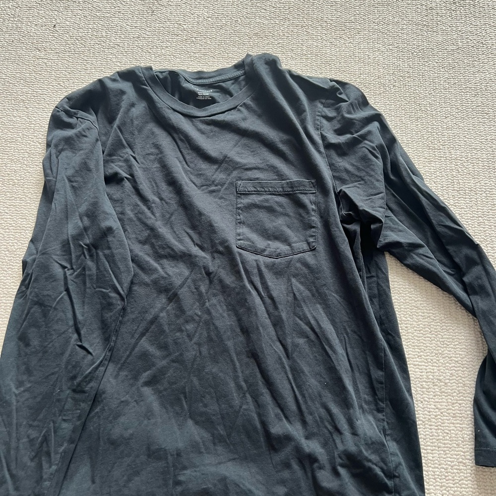 Club Monaco Blue Long Sleeve Tee Classic Crew Neck